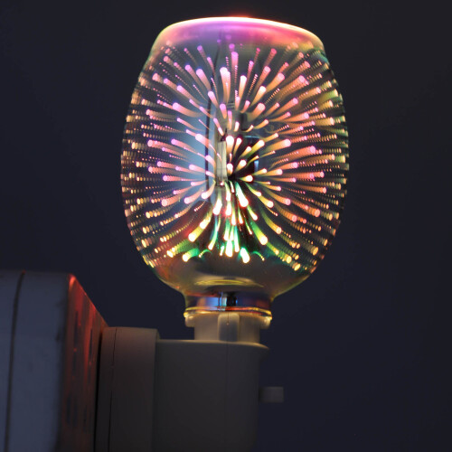 (Fireworks) 3D Electric Plug In LED Aroma Diffuser Lamps Burner Wax Warmer