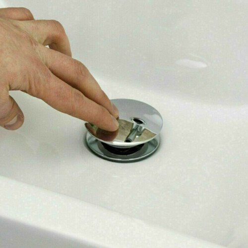 Modern Basin Bathroom Sink Chrome Tap Push Button Pop Up Waste Plug Kit ...