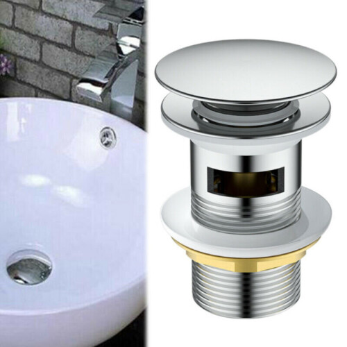 Pop Up Basin Waste Slotted Bathroom Sink Push Button Click Clack Plug Kit Tool