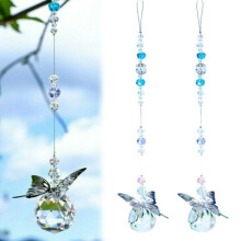 Butterfly Beads Rainbow Hanging Crystal Prism Suncatcher Pendant Window Decor