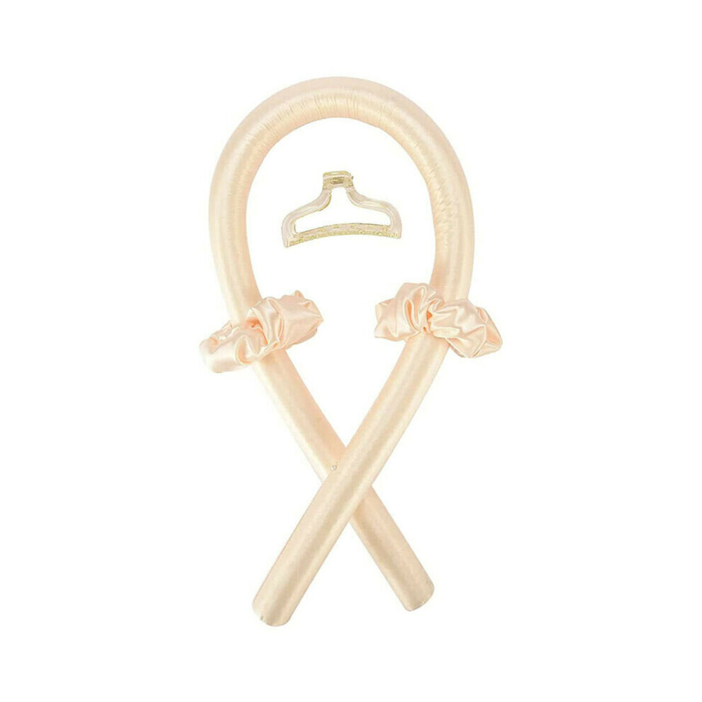 (Snow Bud) Women Silk Ribbon Hair Curler Heatless Curling Rod Headband Wave Former