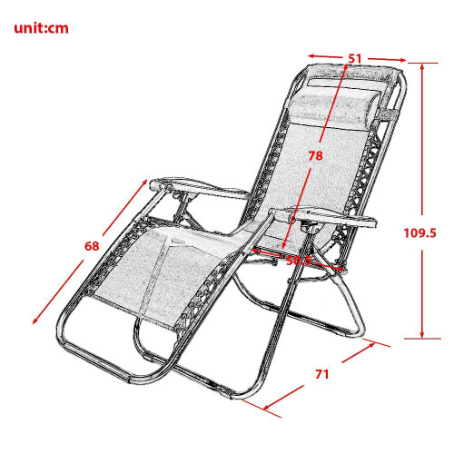 Set Of 2 Heavy Duty Textoline Zero Gravity Chairs Garden Outdoor Patio ...