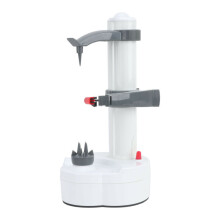 (White) UK Automatic Electric Rotating Vegetable Potato Fruit Orange Apple Peeler Cutter