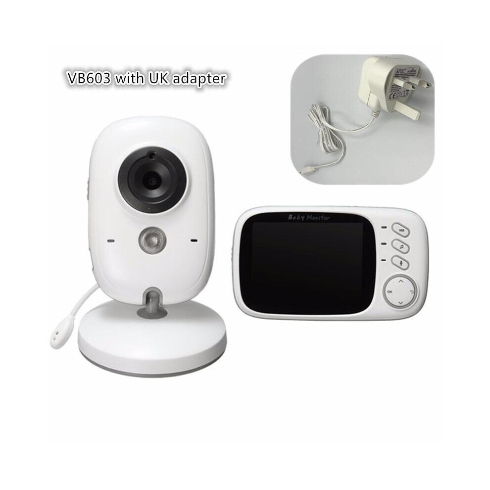 (UK Plug) Video Baby Monitor 2.4g With 3.2 Inches Lcd Surveillance Security Camera Babysitter