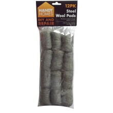 12pk Steel Wire Wool Pads Fine Smoothing Sanding Rust Removal Grease