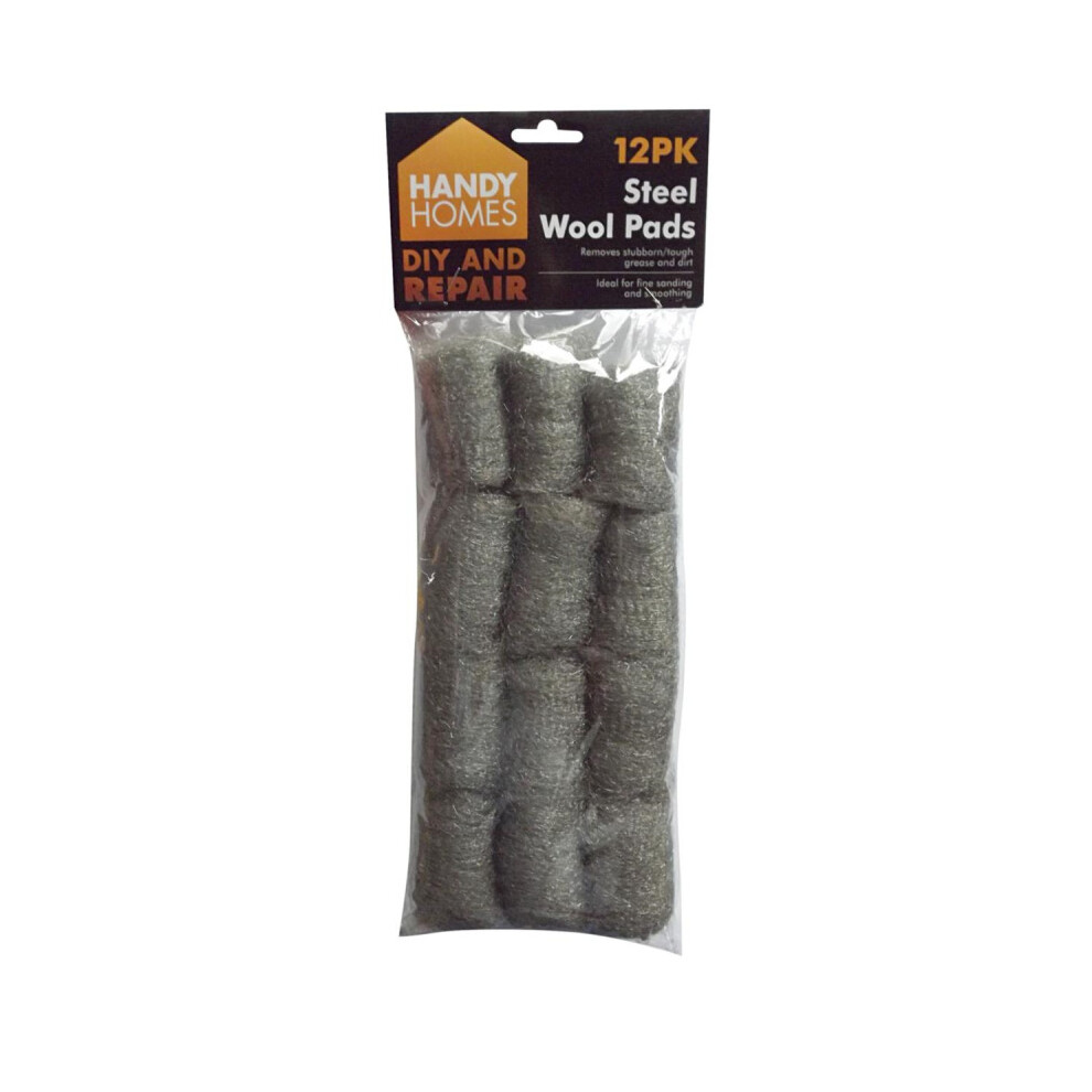 12pk Steel Wire Wool Pads Fine Smoothing Sanding Rust Removal Grease
