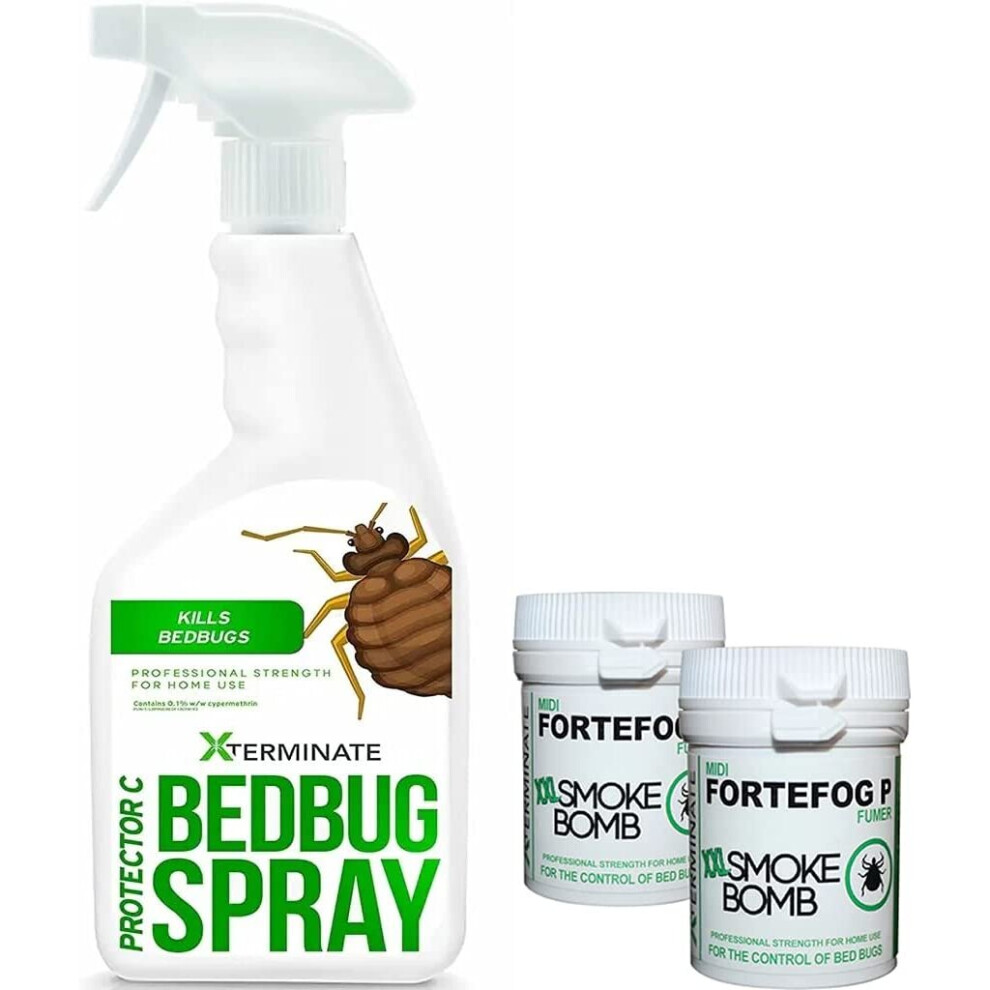 (2) Xterminate Bed Bug Killer Spray and Fogger Kits