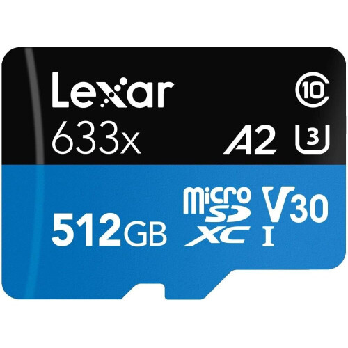 Lexar Lexar High Performance 633x microSDXC UHS-I Card with Adapter 512GB