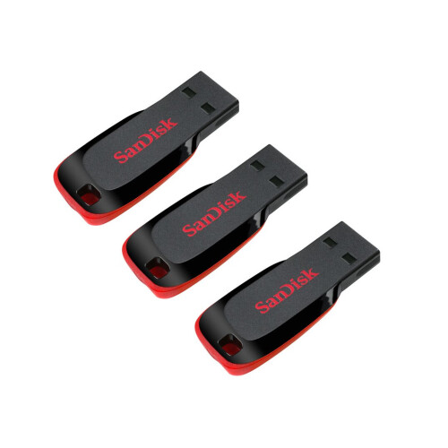 SanDisk SanDisk Cruzer Blade USB 2.0 Flash Drive 64GB - THREE PACK