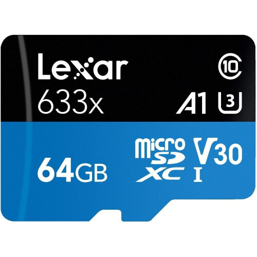 Lexar Lexar High Performance 633x microSDXC UHS-I Card with Adapter 64GB