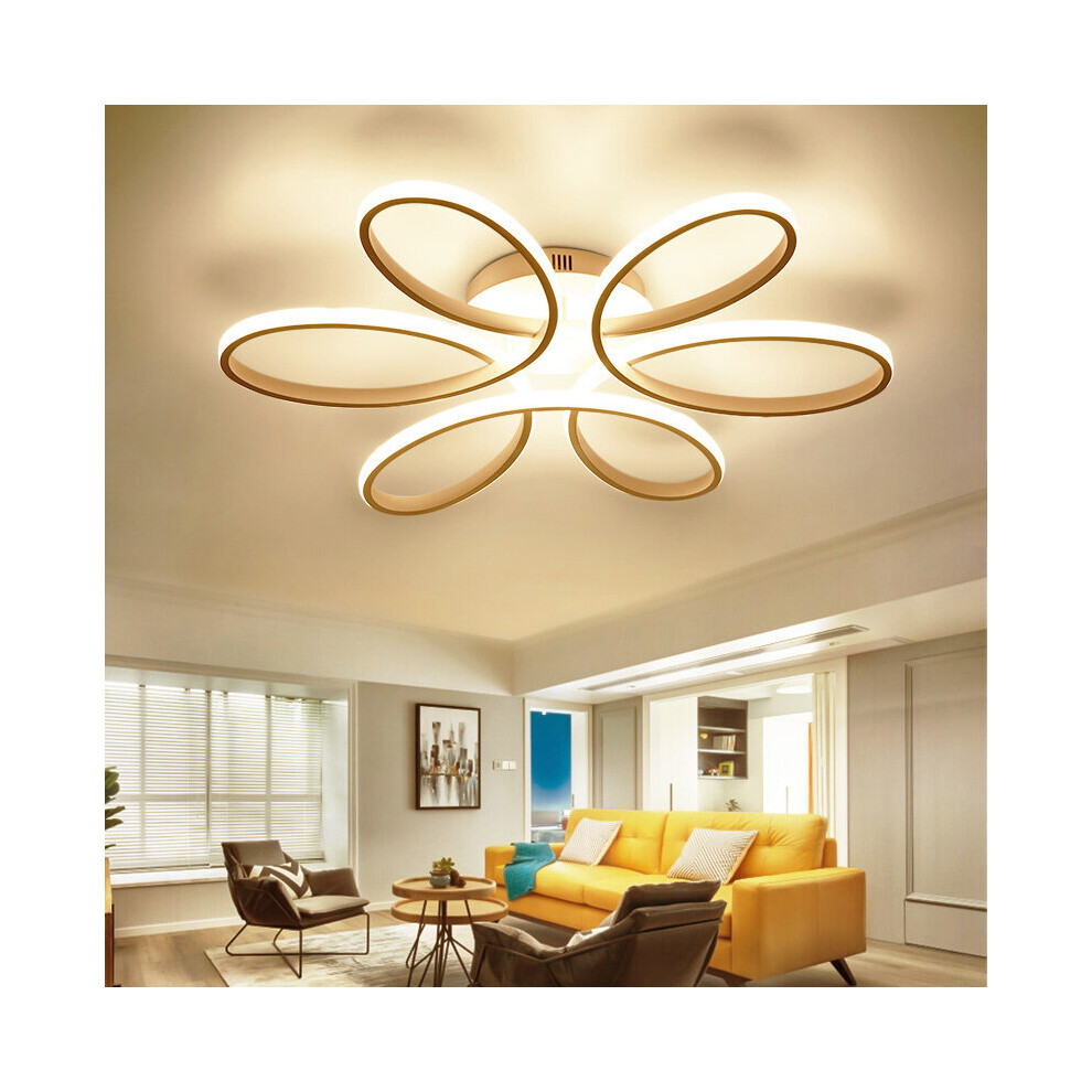 (White, 58cm-Dimmable) Modern LED Ceiling Light Chandelier Lamp Flower Shape