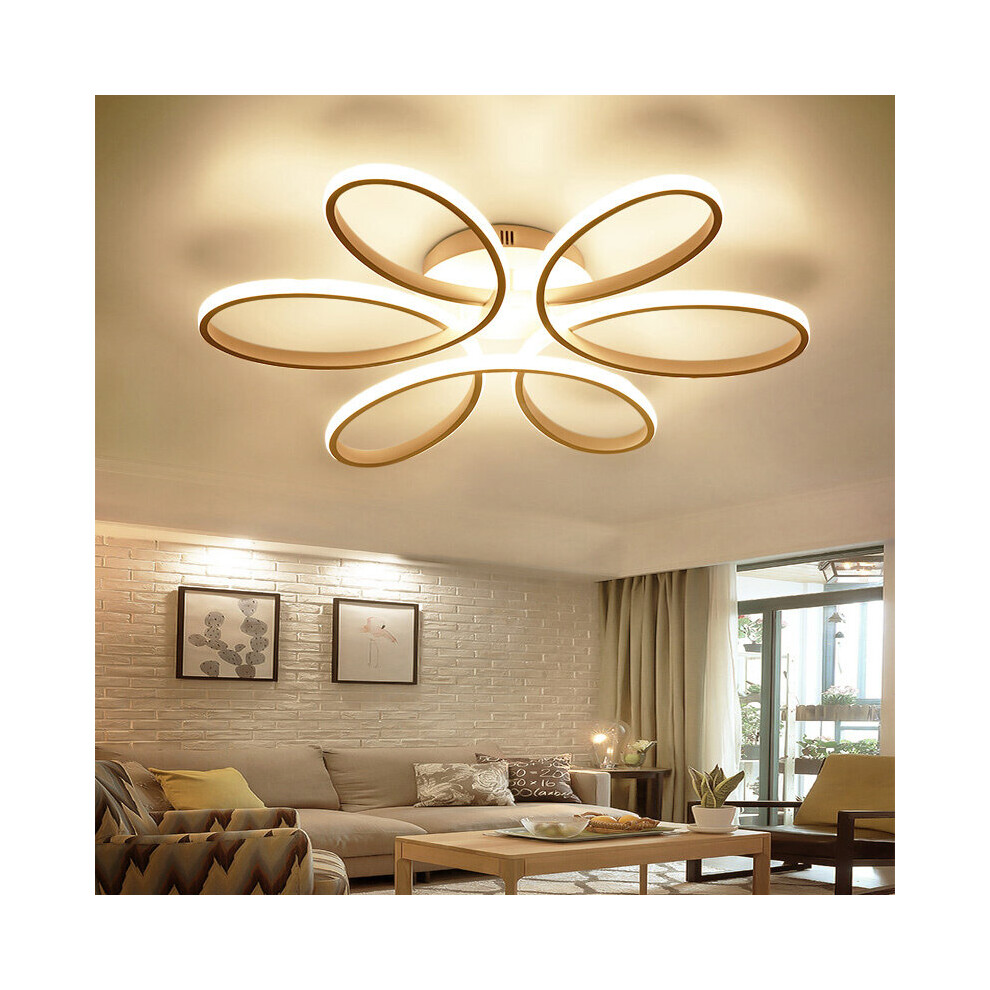 (White, 74cm-Dimmable) Modern LED Ceiling Light Chandelier Lamp Flower Shape