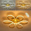 Living And Home (Gold, 58cm-Dimmable) Modern LED Ceiling Light Chandelier Lamp Flower Shape 5