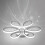 Living And Home (White, 58cm-Cool White) Modern LED Ceiling Light Chandelier Lamp Flower Shape 3