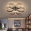 Living And Home (Black, 74cm-Dimmable) Modern LED Ceiling Light Chandelier Lamp Flower Shape 2