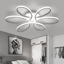 (White, 58cm-Cool White) Modern LED Ceiling Light Chandelier Lamp Flower Shape