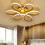 Living And Home (Gold, 58cm-Dimmable) Modern LED Ceiling Light Chandelier Lamp Flower Shape 1
