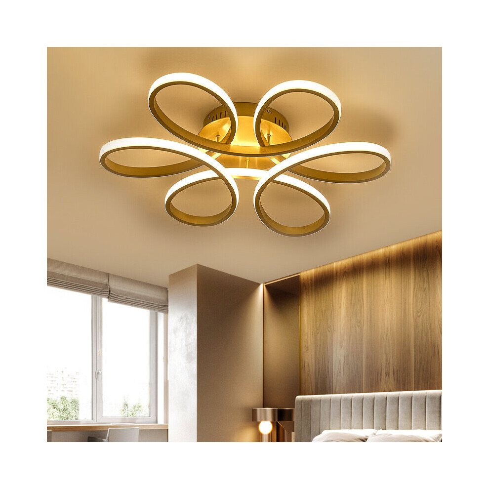 Living And Home (, 58Cm-Dimmable) Modern Led Ceiling Chandelier Lamp Flower Shape Gold/Light
