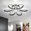 Living And Home (Black, 58cm-Cool White) Modern LED Ceiling Light Chandelier Lamp Flower Shape 1