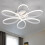 Living And Home (White, 58cm-Dimmable) Modern LED Ceiling Light Chandelier Lamp Flower Shape 4