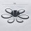 Living And Home (Black, 58cm-Cool White) Modern LED Ceiling Light Chandelier Lamp Flower Shape 4