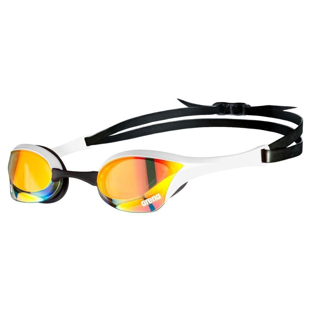 Arena (Yellow / Copper / White) Cobra Swipe Ultra Mirror Swimming Goggles Advanced Anti Fog Lense
