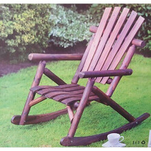 Outdoor Porch Rocking Chair Swinging Patio Burntwood Rocker Balcony Deck G-0268