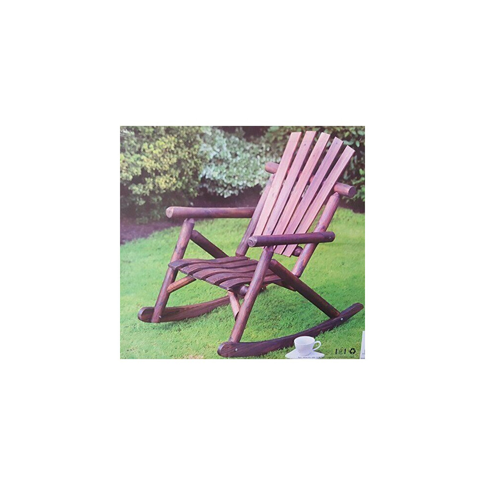 Outdoor Porch Rocking Chair Swinging Patio Burntwood Rocker Balcony Deck G-0268