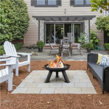 Fire Bowl Steel Round, Portable Fire Pit Outdoor Heating Camping BBQ