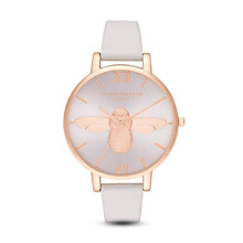 Montre - Olivia Burton - OB16AM158 - Cadran Argenté - Bracelet en Cuir - Étanchéité 3 ATM