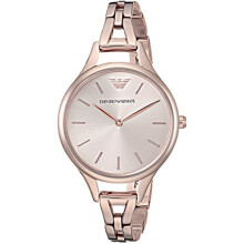 Montre unisexe Emporio Armani AR11055 – Boîtier acier 43 mm, cadran noir, bracelet maille, quartz, étanche 50 m