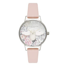 Montre Femme - Olivia Burton - OB16GH09 - Cadran Argenté - Bracelet Cuir - Étanchéité 3 ATM