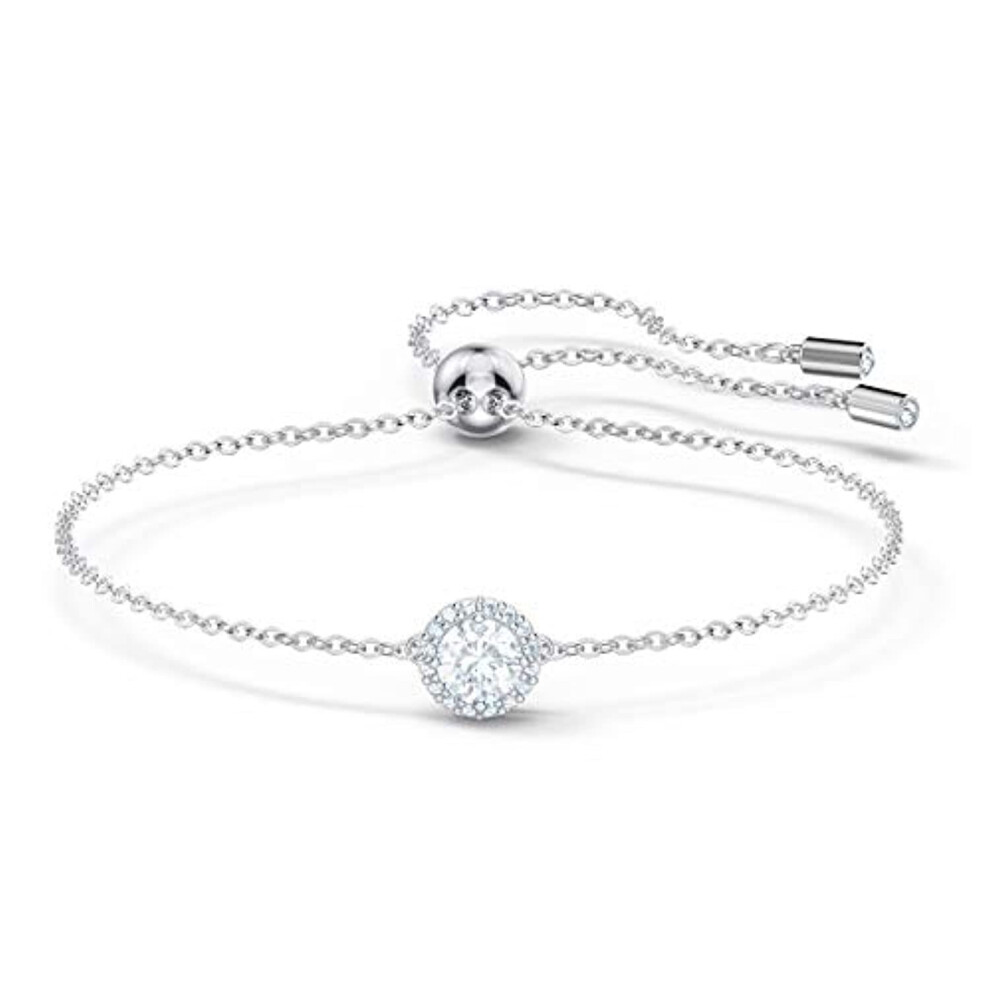 Bracelet Swarovski Angelic avec cristaux transparents sur une cha   ne plaqu   e rhodium avec une fermeture r   glable de style bolo