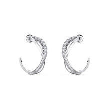 Swarovski Twist White Hoop Earrings