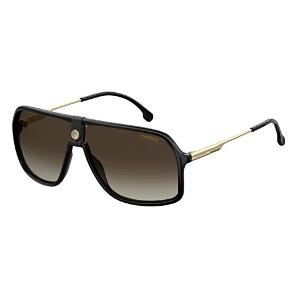 Rectangle Black Gold Brown Gradient Sunglasses