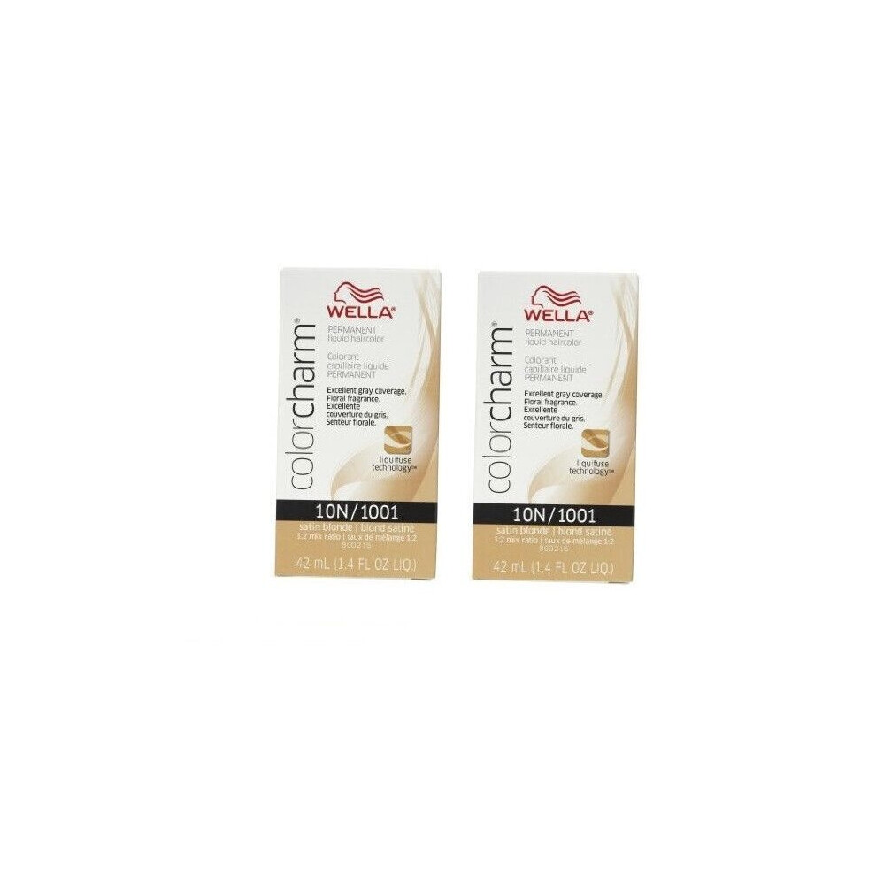 Wella Multicoloured (10N - (2Pks)) 10N Satin Blonde Color Charm Permanent Liquid Haircolor