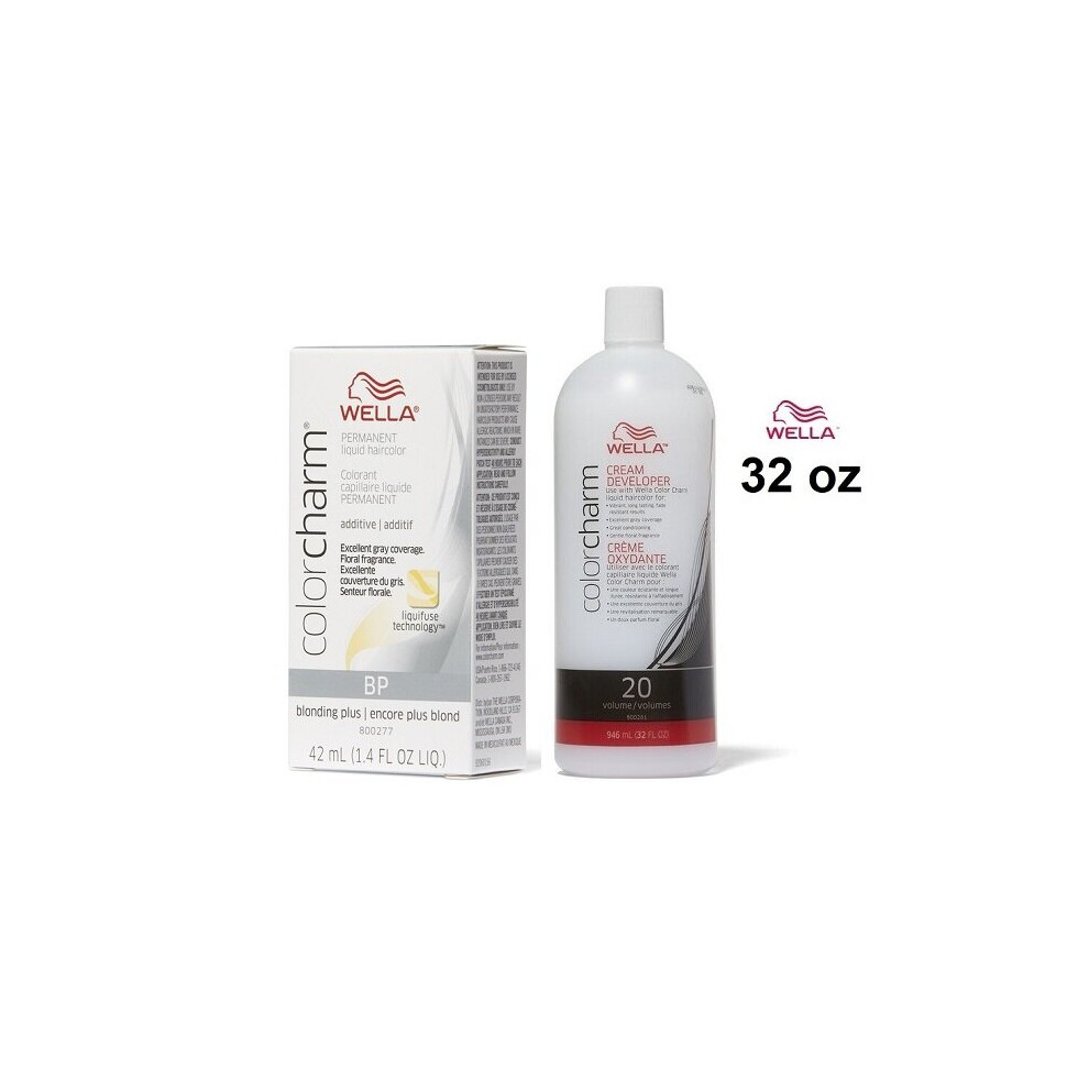Wella (Bp+Dev(Vol.20)32Oz) Color Charm Bp Blonding Plus Hair Toner