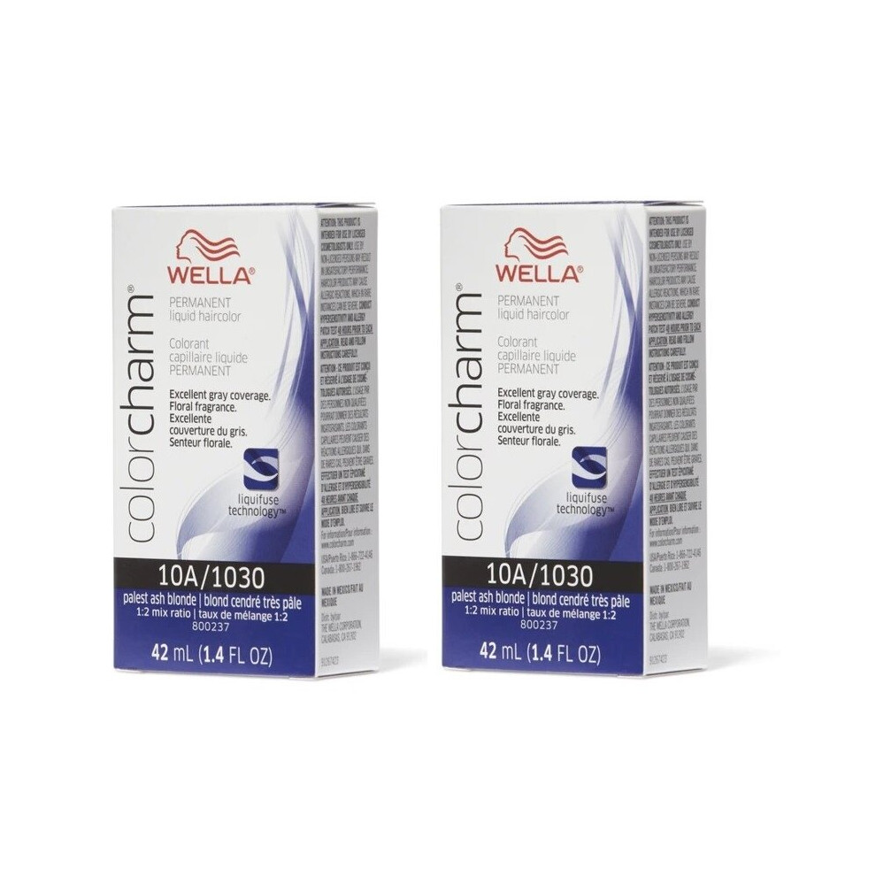 Wella (10A (2Pks)) 12Aa Nordic Blonde Color Charm Permanent Liquid Haircolor Multicoloured