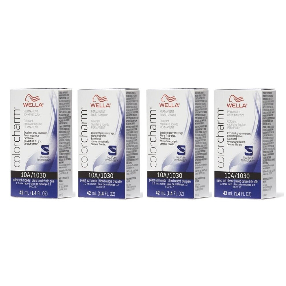 Wella Multicoloured (10A (4Pks)) 12Aa Nordic Blonde Color Charm Permanent Liquid Haircolor