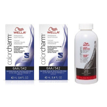 (6AA+6AA+Dev (Vol.20) 3.6oz) Wella 12A Frosty Ash Color Charm Permanent Liquid Haircolor & Developer (Vol. 20)