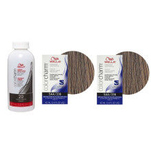 (5AA+5AA+Dev (Vol. 20) 3.6oz) Wella 9A Pale Ash Blonde Color Charm Permanent Liquid Haircolor & Developer (Vol. 20)