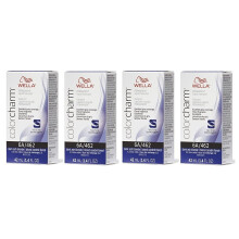(6A/462 - pack of 4) Wella 9A Pale Ash Blonde Color Charm Permanent Liquid Haircolor & Developer (Vol. 20)