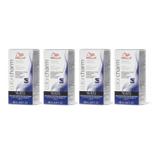 (7A/672 - pack of 4) Wella 7A Medium Smokey Ash Blonde Color Charm Permanent Haircolor & Developer (Vol. 20)