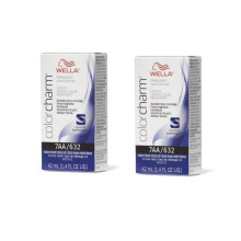 (7AA/632 - pack of 2) Wella 9A Pale Ash Blonde Color Charm Permanent Liquid Haircolor & Developer (Vol. 20)