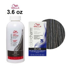 (3A+Dev (Vol. 20) 3.6oz) Wella 7A Medium Smokey Ash Blonde Color Charm Permanent Haircolor & Developer (Vol. 20)