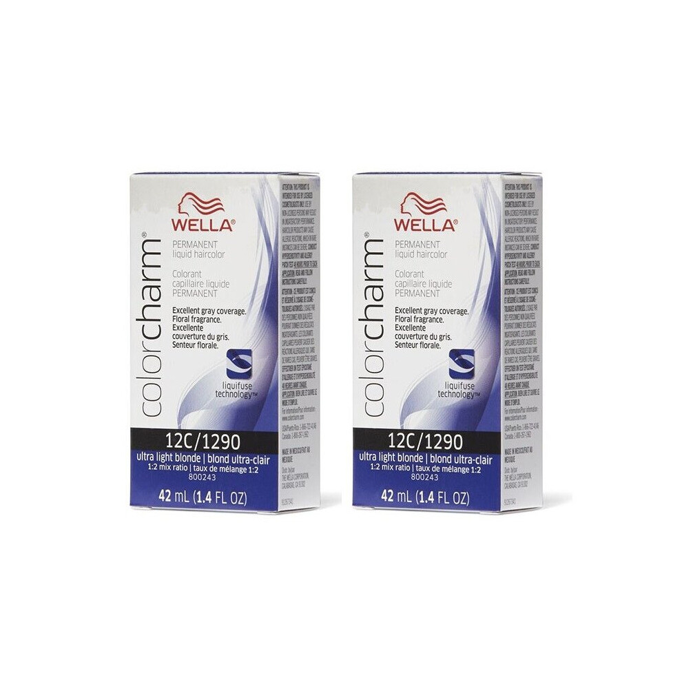 Wella Multicoloured (12C (2Pks)) 9A Pale Ash Blonde Color Charm Permanent Liquid Haircolor & Developer (Vol. 20)