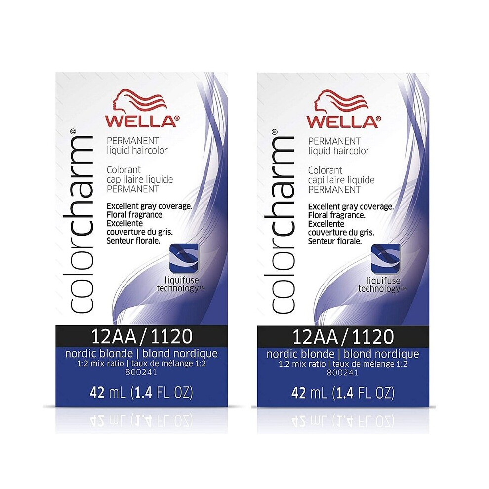 Wella Multicoloured (12Aa (2Pks)) 9A Pale Ash Blonde Color Charm Permanent Liquid Haircolor & Developer (Vol. 20)