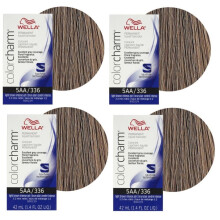 (5AA - pack of 4) Wella 7A Medium Smokey Ash Blonde Color Charm Permanent Haircolor & Developer (Vol. 20)