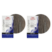 (4A- pack of 2) Wella 7A Medium Smokey Ash Blonde Color Charm Permanent Haircolor & Developer (Vol. 20)
