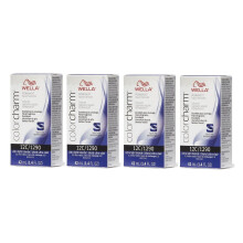 (12C (4pks)) Wella 7A Medium Smokey Ash Blonde Color Charm Permanent Haircolor & Developer (Vol. 20)